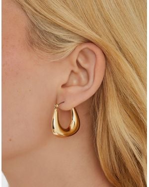 Accessorize Wide Bubble Hoop Earrings - Brown