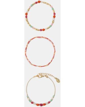 Accessorize 3-Pack Beaded Bracelets - White