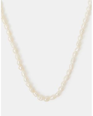 Accessorize 14Ct-Plated Seed Pearl Necklace - White