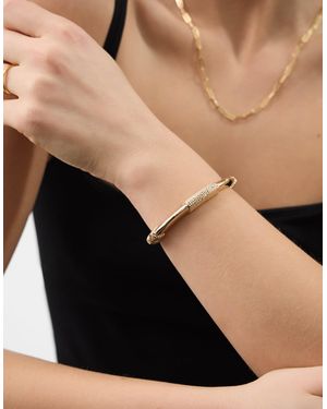 Accessorize Textured Clasp Bangle - Black
