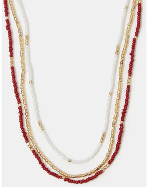 Accessorize 3-Pack Skinny Beaded Necklaces - Pink