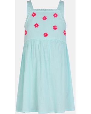 Accessorize Sleeveless Floral Embroidered Dress - Blue