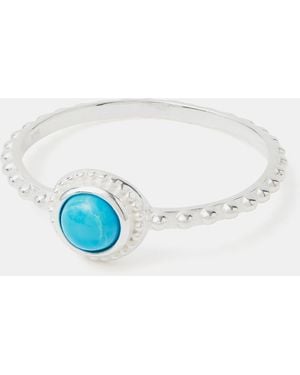 Accessorize Sterling Healing Stone Ring - Blue