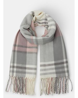 Accessorize And Checked Pastel Check Blanket Scarf - Natural