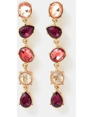 Accessorize Mix Gemstone Drop Earrings - White