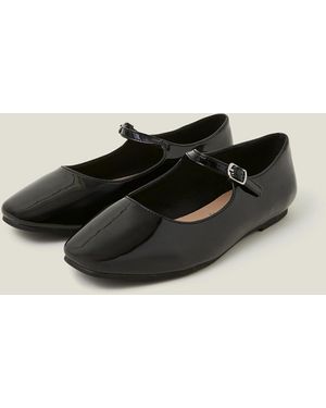 Accessorize Patent Mary Jane Ballerina Flats - Black