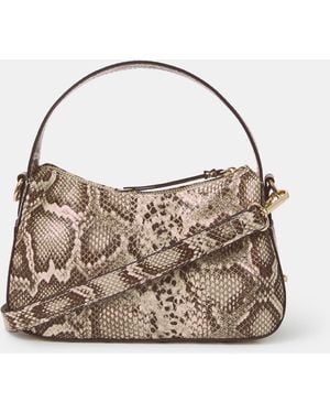 Accessorize Mini Faux Snakeskin Handbag - Metallic