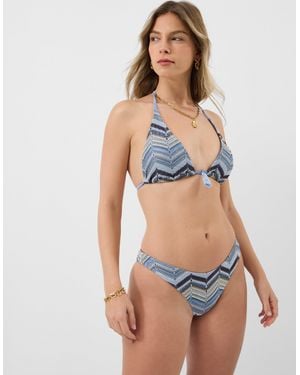 Accessorize Zig Zag Crochet Bikini Bottoms - Blue