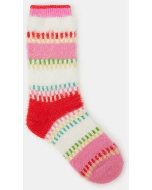 Accessorize Stripe Bed Socks - White