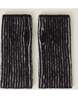 Accessorize Rib Knit Fingerless Gloves - Black