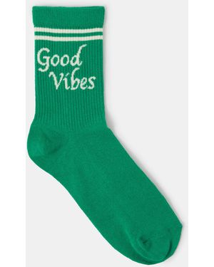 Accessorize Good Vibes Socks - Green