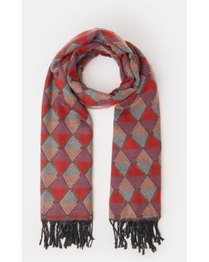 Accessorize Geometric Jacquard Blanket Scarf - Red