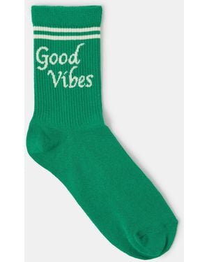 Accessorize Good Vibes Socks - Green