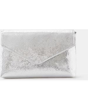 Accessorize Metallic Envelope Crossbody Bag - Grey