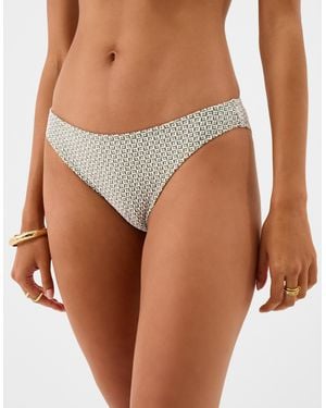 Accessorize Geometric Textured Bikini Bottoms - Brown