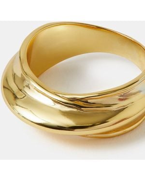Accessorize 14Ct-Plated Irregular Ridge Ring - Metallic