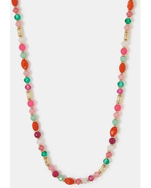 Accessorize Beaded Necklace - Pink