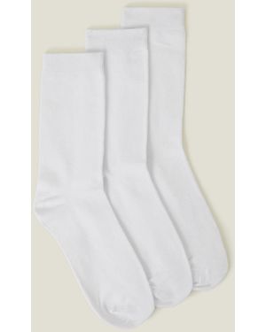 Accessorize Ankle Cotton 3-Pack Socks - White