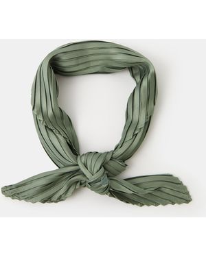 Accessorize Pleated Square Satin Scarf - Green