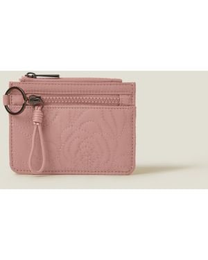 Accessorize Quilted Nylon Card Holder - Pink