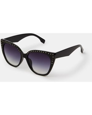 Accessorize Studded Cat Eye Sunglasses - White