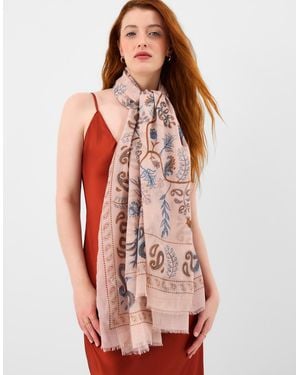 Accessorize Lightweight Paisley Print Scarf - Red