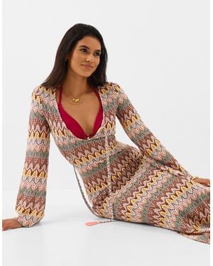 Accessorize Crochet Maxi Beach Dress - Pink