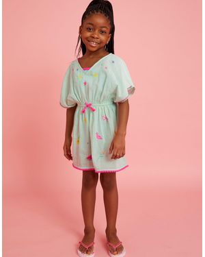 Accessorize Toddler's Star Embroidered Kaftan - Green