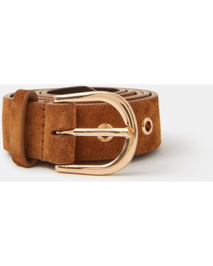 Accessorize Leather Eyelet Belt - Brown