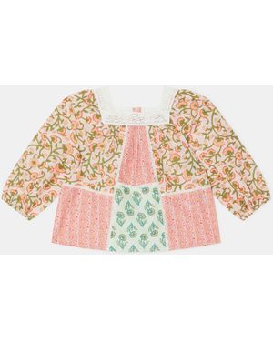Accessorize Floral Patchwork Top - Natural