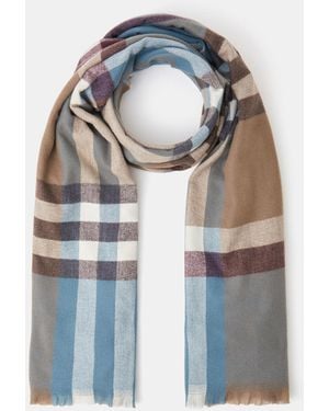 Accessorize Check Print Blanket Scarf - Blue