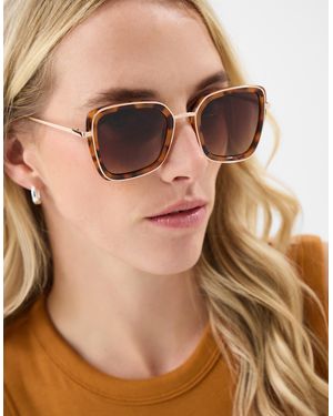 Accessorize Cat Eye Tort Sunglasses - White