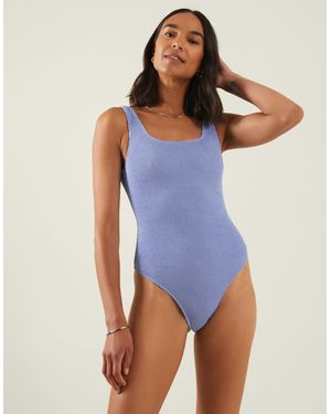 Accessorize Crinkle Swimsuit Blue