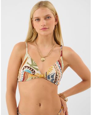 Accessorize Abstract Print Bikini Top - Multicolour