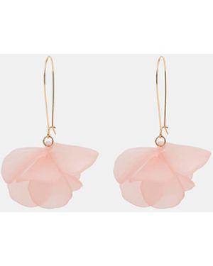 Accessorize Frosted Flower Drop Earrings - Pink