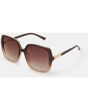 Accessorize Oversized Square Sunglasses - Brown