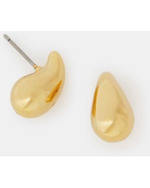 Accessorize 14Ct-Plated Molten Stud Earrings - Metallic