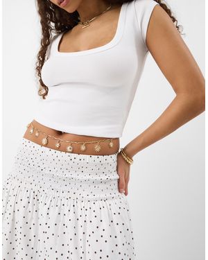 Accessorize Sun Charm Belly Chain - White