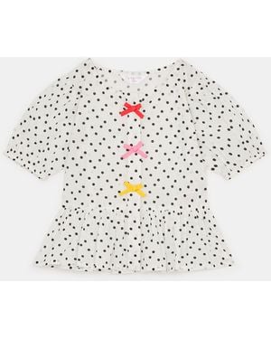 Accessorize Polka Dot Top - White