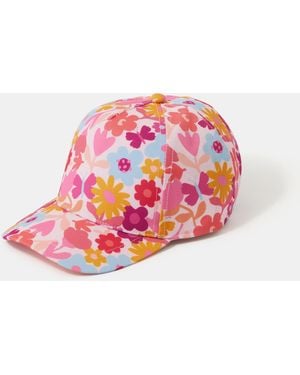 Accessorize Floral Cap, Size: 3-6 Years - Pink