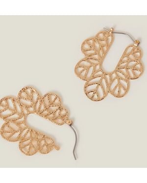 Accessorize Filigree Hoop Drop Earrings - Natural