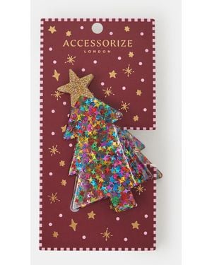 Accessorize Christmas Tree Claw Clip - Red