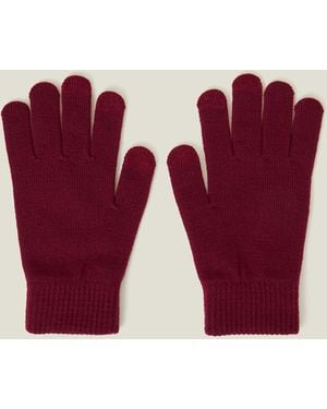 Accessorize Super-Stretchy Touchscreen Gloves - Red