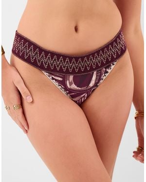 Accessorize Abstract Print Band Bikini Bottoms - Purple