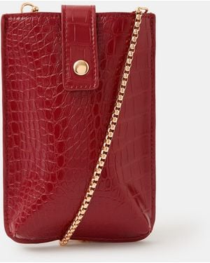 Accessorize Croc Tab Phone Bag - Red