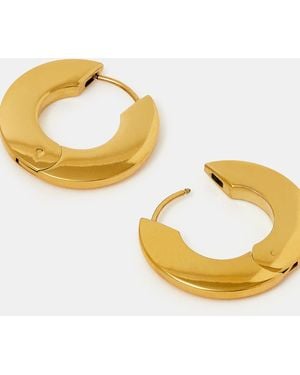 Accessorize Stainless Steel Flat Hoop Earrings - Orange