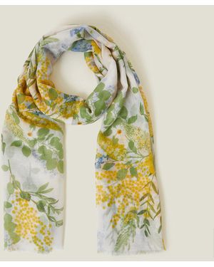 Accessorize Lightweight Floral Scarf - Metallic