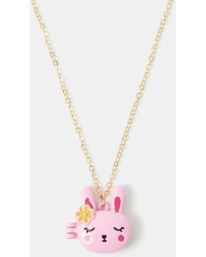 Accessorize Bunny Locket Necklace - Pink