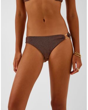 Accessorize Shimmer Bikini Bottoms - Brown