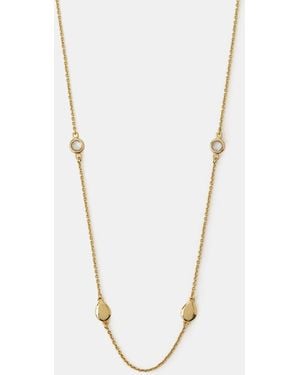 Accessorize 14Ct-Plated Long Station Necklace - White